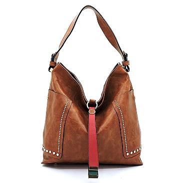 Color Block String Accent 2 in 1 Hobo MH-D0459
