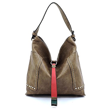 Color Block String Accent 2 in 1 Hobo MH-D0459
