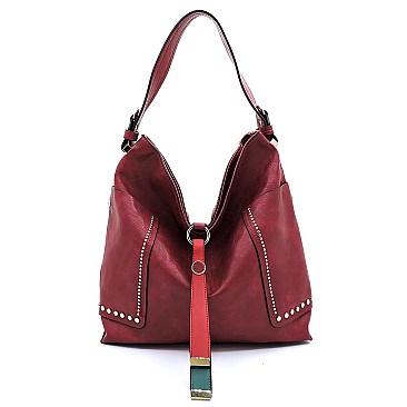 Color Block String Accent 2 in 1 Hobo MH-D0459