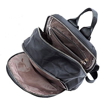 Fashion Zipper Nylon Backpack