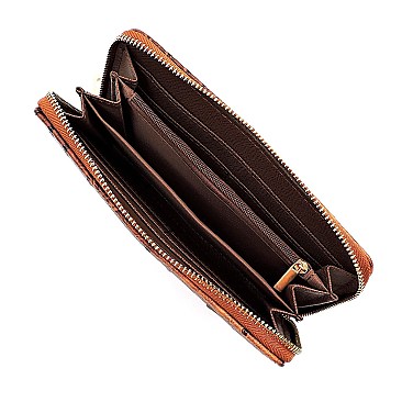 Ostrich Embossed Multi-Pocket Backpack Wallet SET MH-MC0056W