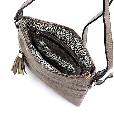 Tassel Accent Multi-Pocket Cross Body Messenger MH-BW2344