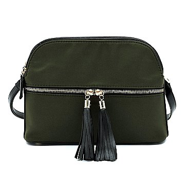 Nylon Multi Compartment Crossbody Bag