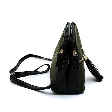 Nylon Multi Compartment Crossbody Bag