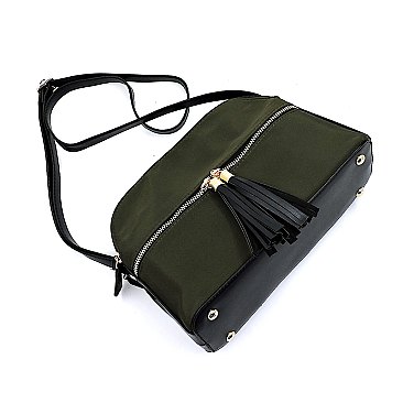 Nylon Multi Compartment Crossbody Bag