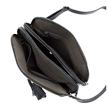 Nylon Multi Compartment Crossbody Bag