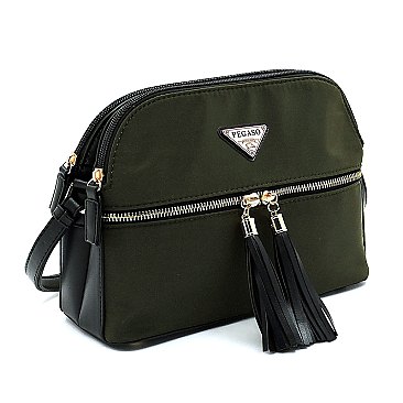 PEGASO Logo Nylon Multi Compartment Crossbody Bag