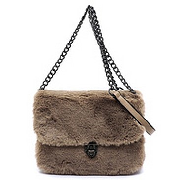 Faux Fur Flap Crossbody