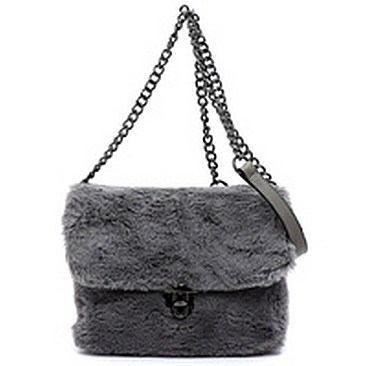 Faux Fur Flap Crossbody