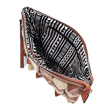 Unique Two-Tone Leaf Layered Clutch Shoulder Bag MH-LY112