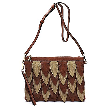 Unique Two-Tone Leaf Layered Clutch Shoulder Bag MH-LY112