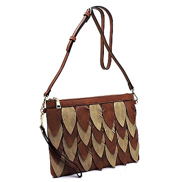 Unique Two-Tone Leaf Layered Clutch Shoulder Bag MH-LY112