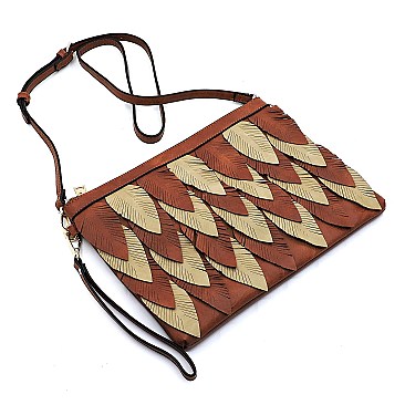 Unique Two-Tone Leaf Layered Clutch Shoulder Bag MH-LY112