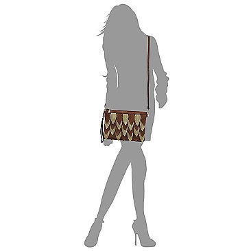 Unique Two-Tone Leaf Layered Clutch Shoulder Bag MH-LY112
