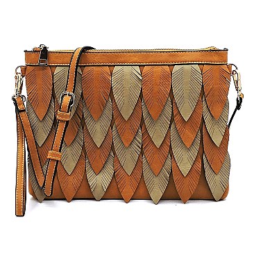 Unique Two-Tone Leaf Layered Clutch Shoulder Bag MH-LY112