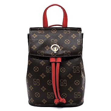 CONVERTIBLE DRAWSTRING MONOGRAM BACKPACK SATCHEL