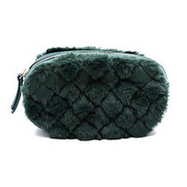 Quilted Fur Round Fanny Pack