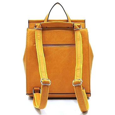 Braided Whipstitch Convertible Backpack Satchel