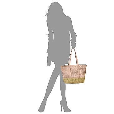 Woven Straw Mixed-Material Quilted Large Tote MH-QS3213