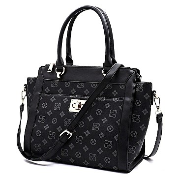 TWIST LOCK MONOGRAM SATCHEL