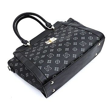 TWIST LOCK MONOGRAM SATCHEL