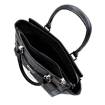 TWIST LOCK MONOGRAM SATCHEL