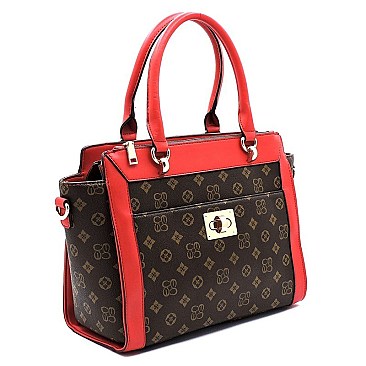 TWIST LOCK MONOGRAM SATCHEL