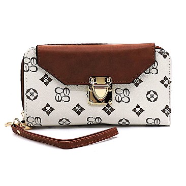 MONOGRAM FLAP PUSH LOCK WALLET WRISTLET