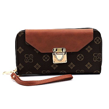 MONOGRAM FLAP PUSH LOCK WALLET WRISTLET