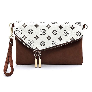 MONOGRAM ENVELOPE CLUTCH