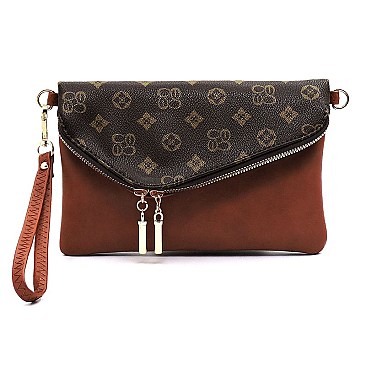 MONOGRAM ENVELOPE CLUTCH