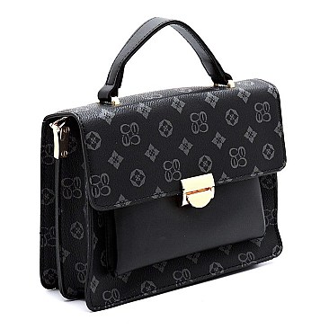 Color Block Monogram Cross Body Satchel