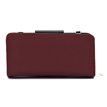 Nylon Turn Lock Crossbody Wallet