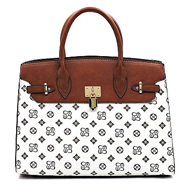 PADLOCK ACCENT MONOGRAM 2 IN 1 SATCHEL