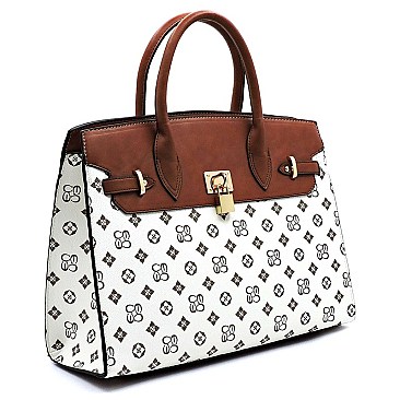 PADLOCK ACCENT MONOGRAM 2 IN 1 SATCHEL