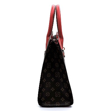 PADLOCK ACCENT MONOGRAM 2 IN 1 SATCHEL