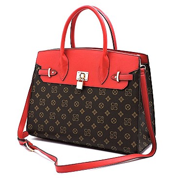 PADLOCK ACCENT MONOGRAM 2 IN 1 SATCHEL