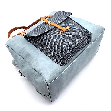 Colorblock Front Pocket Satchel
