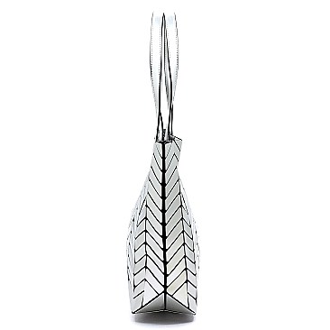 Geometric Chevron Checkered 2-in-1 Shopper