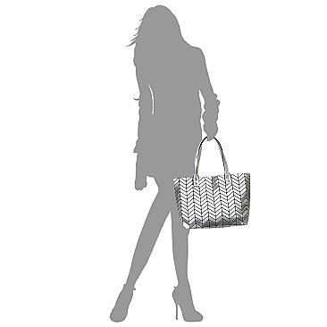 Geometric Chevron Checkered 2-in-1 Shopper