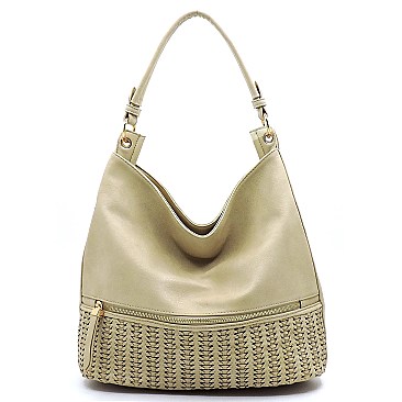 Fashionable Woven Detail Front Pocket 2-Way Hobo MH-AL0012