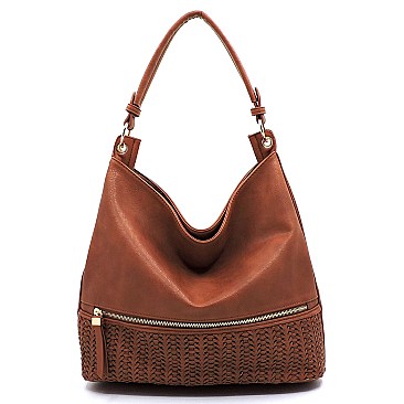 Fashionable Woven Detail Front Pocket 2-Way Hobo MH-AL0012