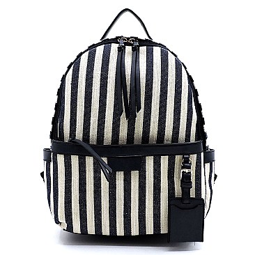 Denim Canvas Stripe Backpack