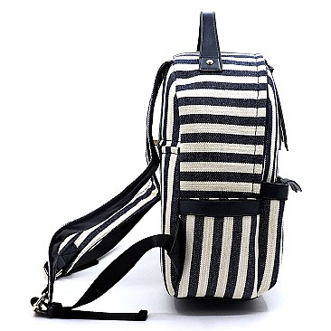 Denim Canvas Stripe Backpack