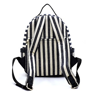 Denim Canvas Stripe Backpack