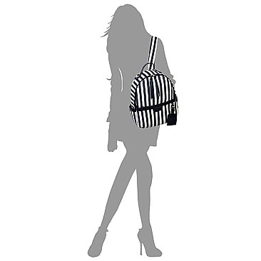 Denim Canvas Stripe Backpack