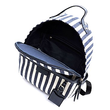 Denim Canvas Stripe Backpack