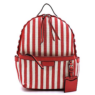 Denim Canvas Stripe Backpack