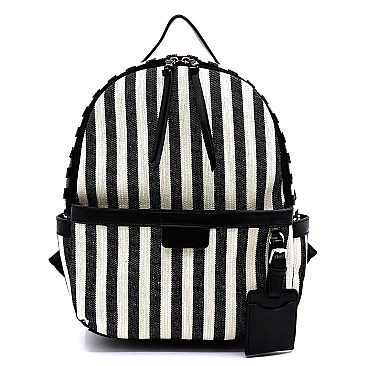 Denim Canvas Stripe Backpack