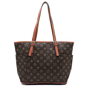 Monogram Canvas Stripe Shopper Tote